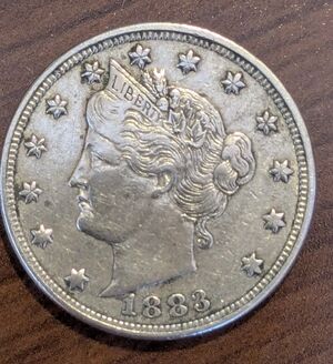 1883 Liberty Head -V- Nickel "No Cents", First Year Issued